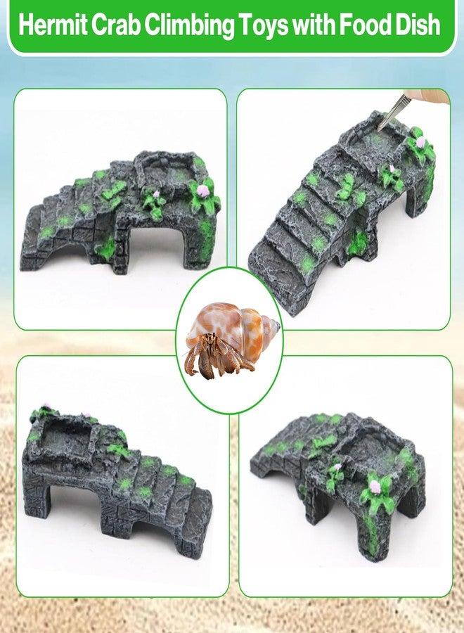 Mtuiewo Hermit Crab Climbing Toys with Water Bowl, Hermit Crab Accessories, Resin Material Climbing Ramp with Feeding Tweezer, Tank Decor for Small Reptiles Habitat(5.11 x 2.16 x 1.77inches) - Image 5